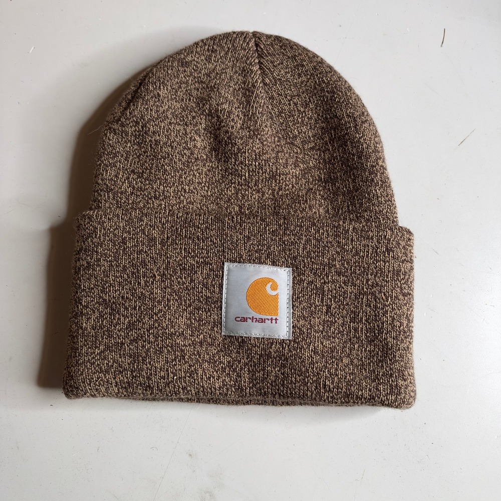 Carhartt Brown Marl Knit Acrylic Cuffed Beanie Watch Hat RN14806